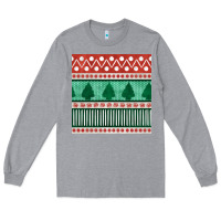 Heather Grey christmas trees hand drawn seamless pattern Long Sleeve Tee - BundleAndBundleShop