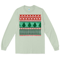 Matcha christmas trees hand drawn seamless pattern Long Sleeve Tee - BundleAndBundleShop