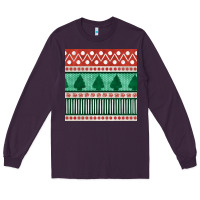Plum christmas trees hand drawn seamless pattern Long Sleeve Tee - BundleAndBundleShop