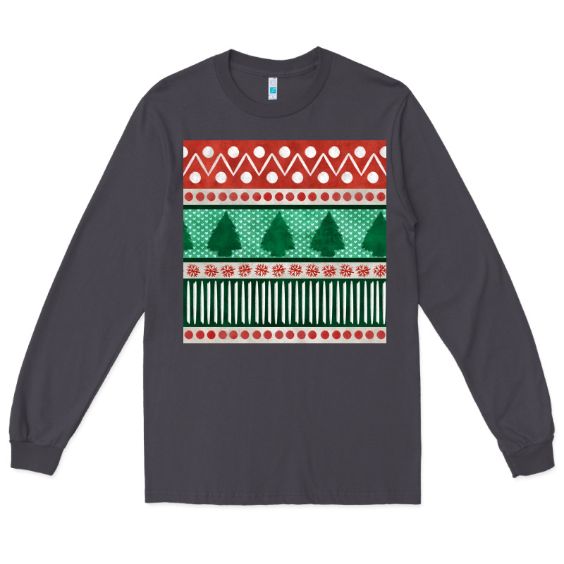 Christmas Trees Hand Drawn Seamless Pattern Long Sleeve Tee by BundleAndBundleShop | Teevron