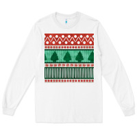White christmas trees hand drawn seamless pattern Long Sleeve Tee - BundleAndBundleShop