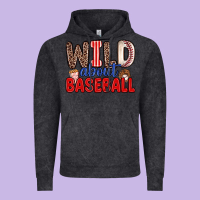 Wild About Baseball Vintage Hoodie Designed By Zillion Design Studio