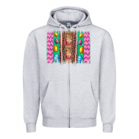 Heather Grey easter leopard egg bunny brush stroke Zipper Hoodie - Artiststas