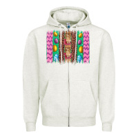 Oatmeal Heather easter leopard egg bunny brush stroke Zipper Hoodie - Artiststas