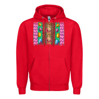 Red easter leopard egg bunny brush stroke Zipper Hoodie - Artiststas