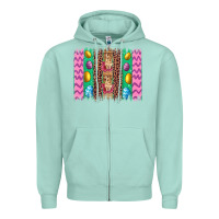 Seafoam easter leopard egg bunny brush stroke Zipper Hoodie - Artiststas