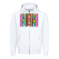 White easter leopard egg bunny brush stroke Zipper Hoodie - Artiststas