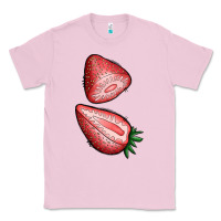 Bubblegum Pink strawberries 1 Classic Tee - BundleAndBundleShop