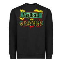 Black softball granny with leopard Heavyweight Sweatshirt - Zillion Design Studio