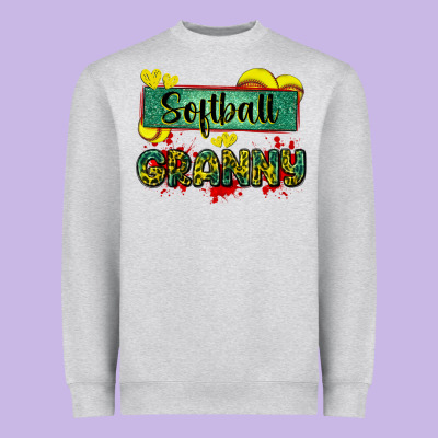 Softball Granny With Leopard Heavyweight Sweatshirt Designed By Zillion Design Studio
