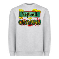 Heather Grey softball granny with leopard Heavyweight Sweatshirt - Zillion Design Studio