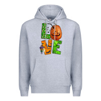 Heather Grey love halloween Premium Hoodie - BundleAndBundleShop