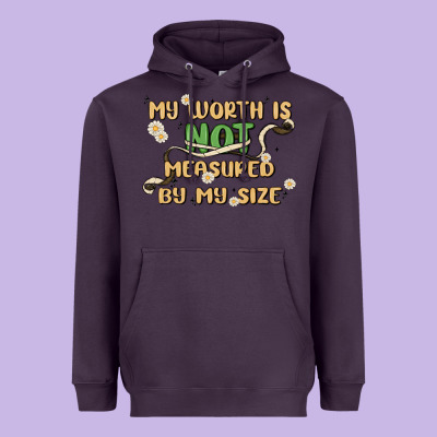 My Worth Is Not Defined By My Size Heavyweight Hoodie Designed By Maliassmallbusiness