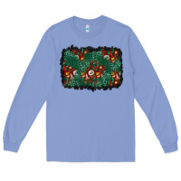 Colony Blue christmas gift box and leopard background Long Sleeve Tee - BundleAndBundleShop