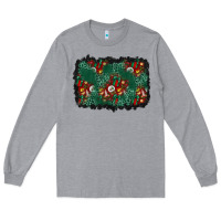 Heather Grey christmas gift box and leopard background Long Sleeve Tee - BundleAndBundleShop