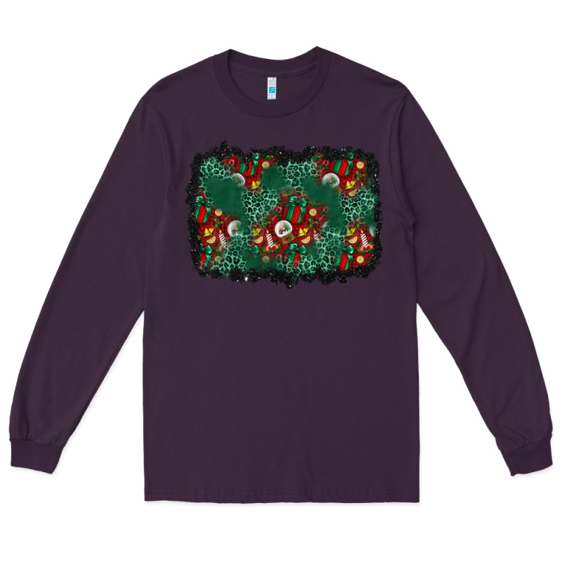 Christmas Gift Box And Leopard Background Long Sleeve Tee by BundleAndBundleShop | Teevron