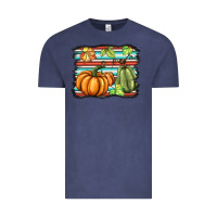 Vintage Denim fall pumpkin  background Vintage Tee - BarkalooDesign