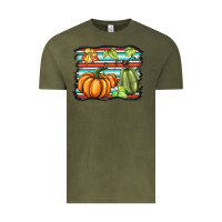 Vintage Olive fall pumpkin  background Vintage Tee - BarkalooDesign