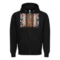 Black easter leopard cowhide bunny brush stroke Zipper Hoodie - Artiststas