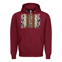 Burgundy easter leopard cowhide bunny brush stroke Zipper Hoodie - Artiststas