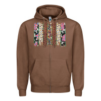 Chestnut easter leopard cowhide bunny brush stroke Zipper Hoodie - Artiststas