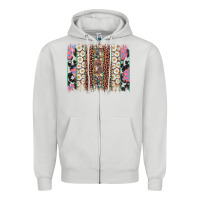 Dove Grey easter leopard cowhide bunny brush stroke Zipper Hoodie - Artiststas
