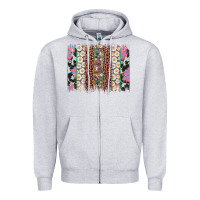 Heather Grey easter leopard cowhide bunny brush stroke Zipper Hoodie - Artiststas
