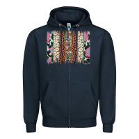 Navy easter leopard cowhide bunny brush stroke Zipper Hoodie - Artiststas