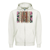 Oatmeal Heather easter leopard cowhide bunny brush stroke Zipper Hoodie - Artiststas