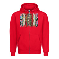 Red easter leopard cowhide bunny brush stroke Zipper Hoodie - Artiststas
