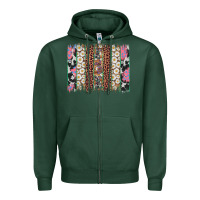 Sports Green easter leopard cowhide bunny brush stroke Zipper Hoodie - Artiststas