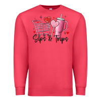 Cardinal sips & trips target inspired stanley Premium Sweatshirt - MaliasSmallBusiness