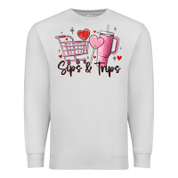 Dove Grey sips & trips target inspired stanley Premium Sweatshirt - MaliasSmallBusiness