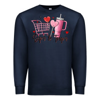 Navy sips & trips target inspired stanley Premium Sweatshirt - MaliasSmallBusiness