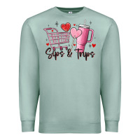 Seafoam sips & trips target inspired stanley Premium Sweatshirt - MaliasSmallBusiness