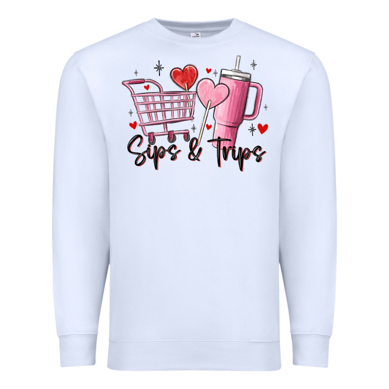 Sips & Trips Target Inspired Stanley Premium Sweatshirt by MaliasSmallBusiness | Teevron