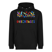 Black 100 days of embracing differences Heavyweight Hoodie - MaliasSmallBusiness