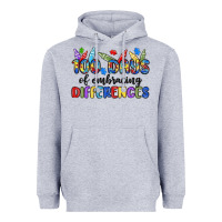 Heather Grey 100 days of embracing differences Heavyweight Hoodie - MaliasSmallBusiness