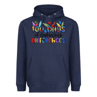 Navy 100 days of embracing differences Heavyweight Hoodie - MaliasSmallBusiness