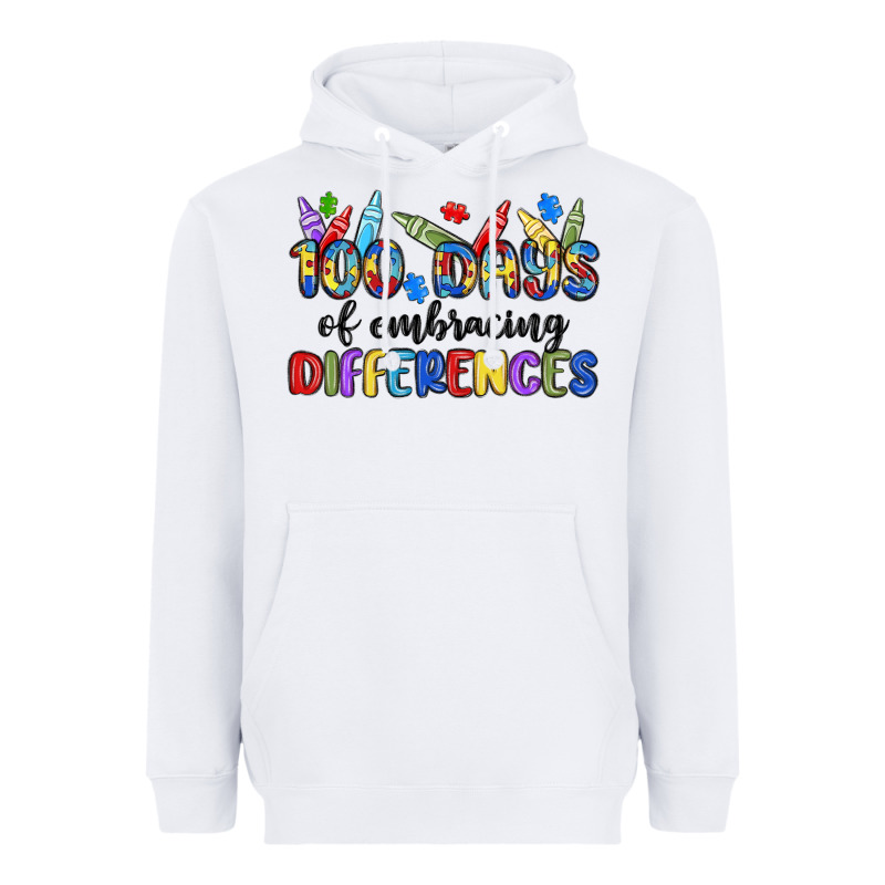 100 Days Of Embracing Differences Heavyweight Hoodie by MaliasSmallBusiness | Teevron