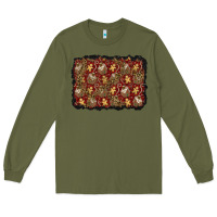 Army Green christmas gingerbread man and house background Long Sleeve Tee - BundleAndBundleShop