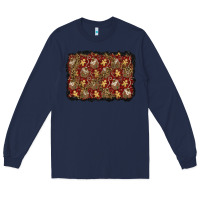Navy christmas gingerbread man and house background Long Sleeve Tee - BundleAndBundleShop