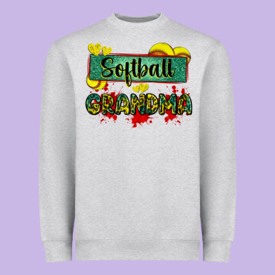 Softball Grandma With Leopard Heavyweight Sweatshirt Designed By Zillion Design Studio