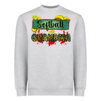 Heather Grey softball grandma with leopard Heavyweight Sweatshirt - Zillion Design Studio