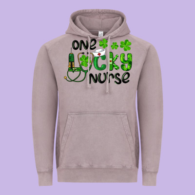 St. Patrick's Day One Lucky Nurse Vintage Hoodie Designed By Ranaportraitstore