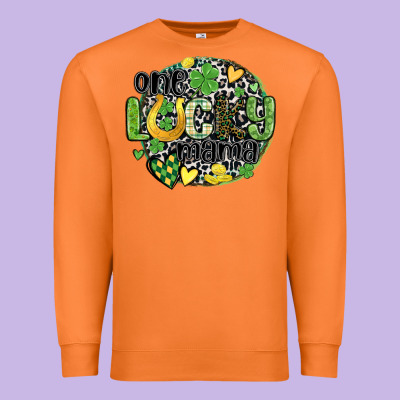 One Lucky Mama Premium Sweatshirt Designed By Maliassmallbusiness