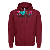 Burgundy xoxo hugs and kisses valentines day Zipper Hoodie - AdoDesignShop