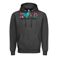 Charcoal Heather xoxo hugs and kisses valentines day Zipper Hoodie - AdoDesignShop