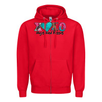 Red xoxo hugs and kisses valentines day Zipper Hoodie - AdoDesignShop