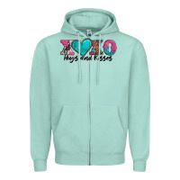 Xoxo Hugs And Kisses Valentines Day Zipper Hoodie | Teevron